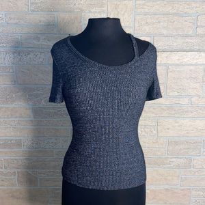 Charlotte Russe Stretchy Gray Tee Open Shoulder S